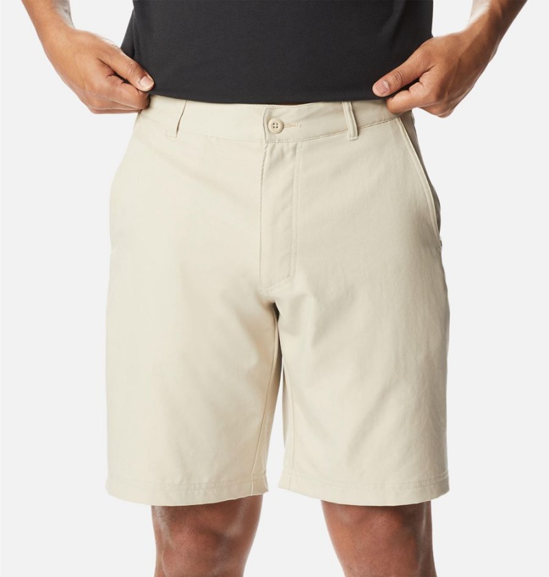 Khaki Men's Columbia Iron Mountain Trail Shorts | 8196-TCQNJ