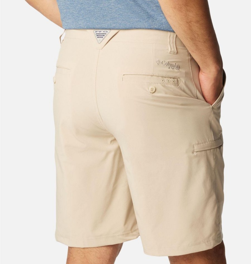 Khaki Men's Columbia PFG Grander Marlin II Offshore Shorts | 0518-XVBJP