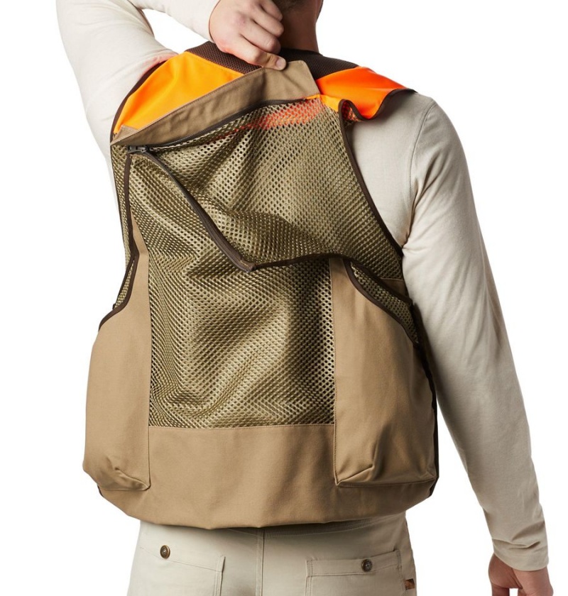 Khaki Men's Columbia PHG Ptarmigan Bird Vest | 7648-WCLQE