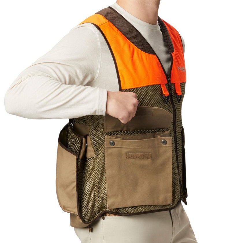 Khaki Men's Columbia PHG Ptarmigan Bird Vest | 7648-WCLQE