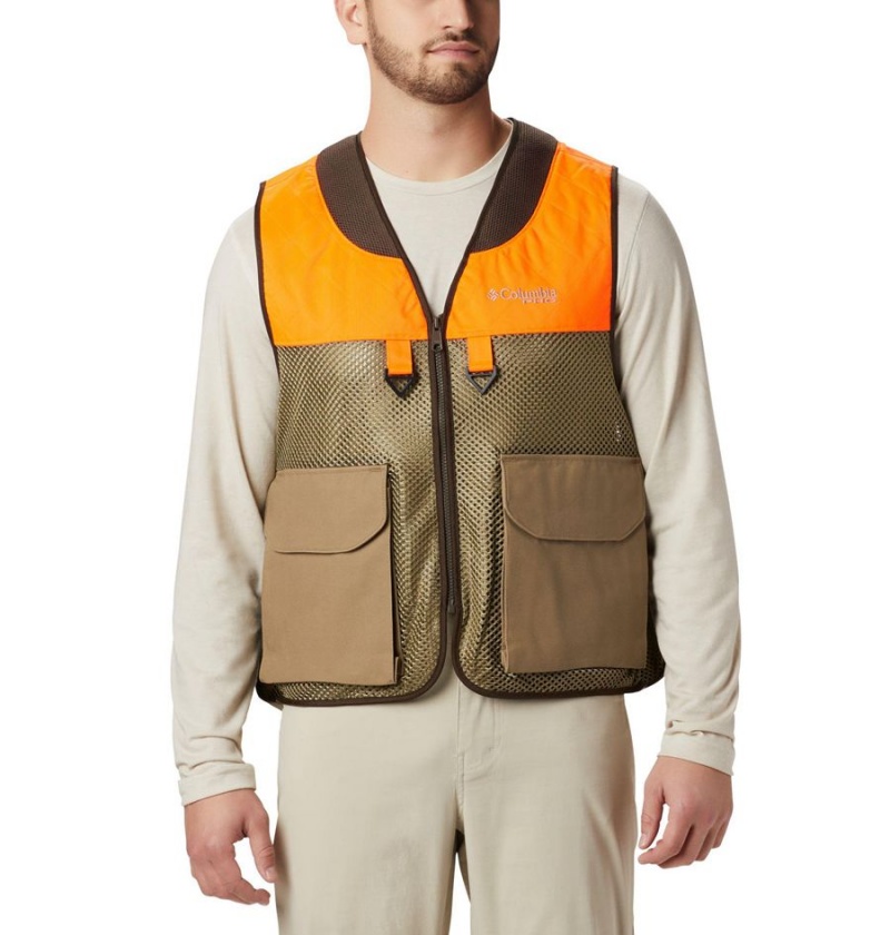 Khaki Men\'s Columbia PHG Ptarmigan Bird Vest | 7648-WCLQE