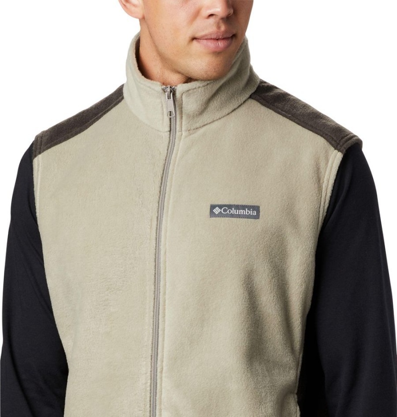 Khaki Men's Columbia Steens Mountain Fleece Vest | 6572-ZWACO