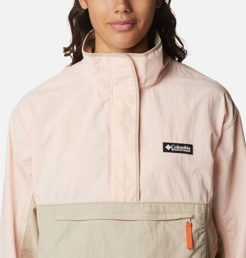 Khaki Women's Columbia Deschutes Valley Wind Shell Jacket Windbreaker | 6513-BHSET