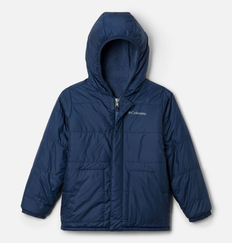 Navy Kids\' Columbia Big Fir Reversible Jacket | 6853-WTNRC