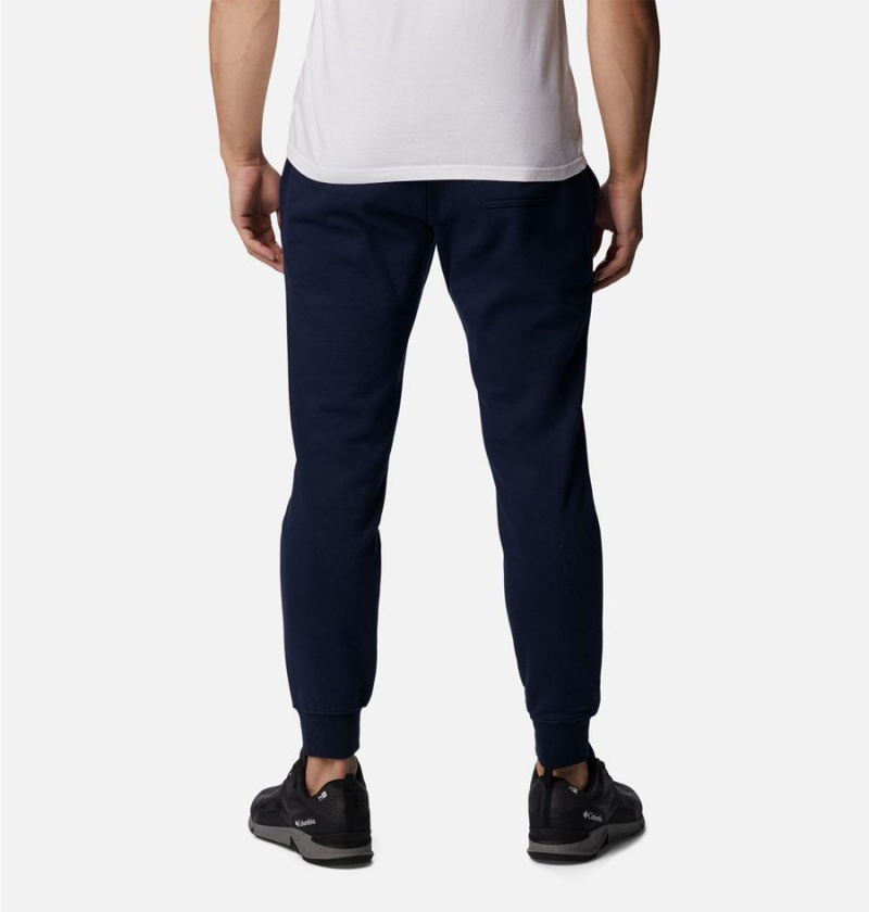 Navy Men's Columbia CSC Logo Fleece Jogger II Pants | 4618-EJLFR