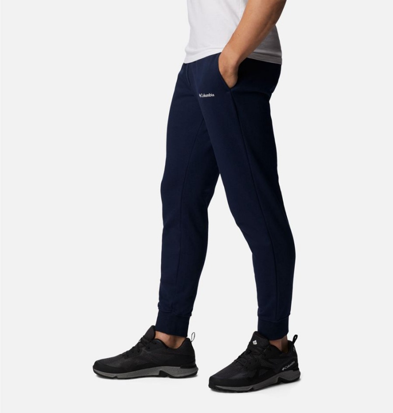 Navy Men's Columbia CSC Logo Fleece Jogger II Pants | 4618-EJLFR