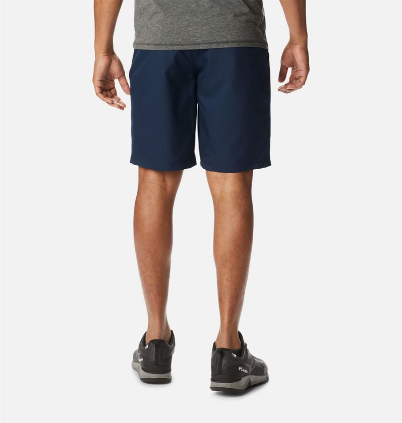 Navy Men's Columbia Iron Mountain Trail Shorts | 1052-BMHUA