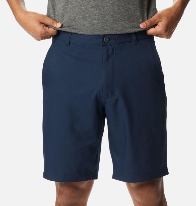 Navy Men's Columbia Iron Mountain Trail Shorts | 1052-BMHUA