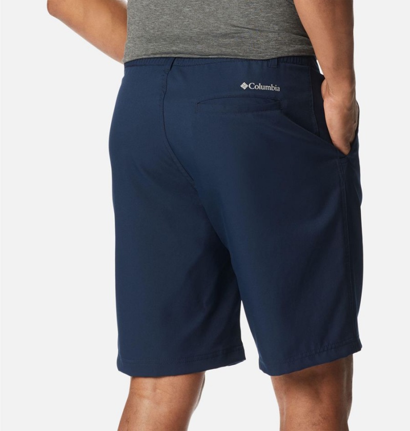 Navy Men's Columbia Iron Mountain Trail Shorts | 1052-BMHUA