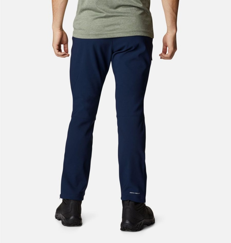 Navy Men's Columbia Passo Alto III Heat Pants | 6473-CMZSG