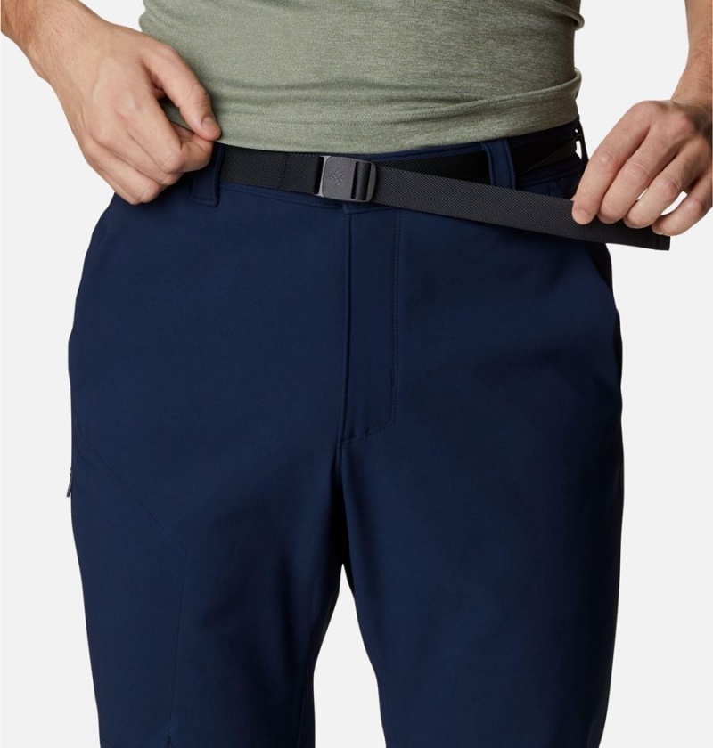 Navy Men's Columbia Passo Alto III Heat Pants | 6473-CMZSG