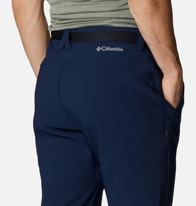 Navy Men's Columbia Passo Alto III Heat Pants | 6473-CMZSG