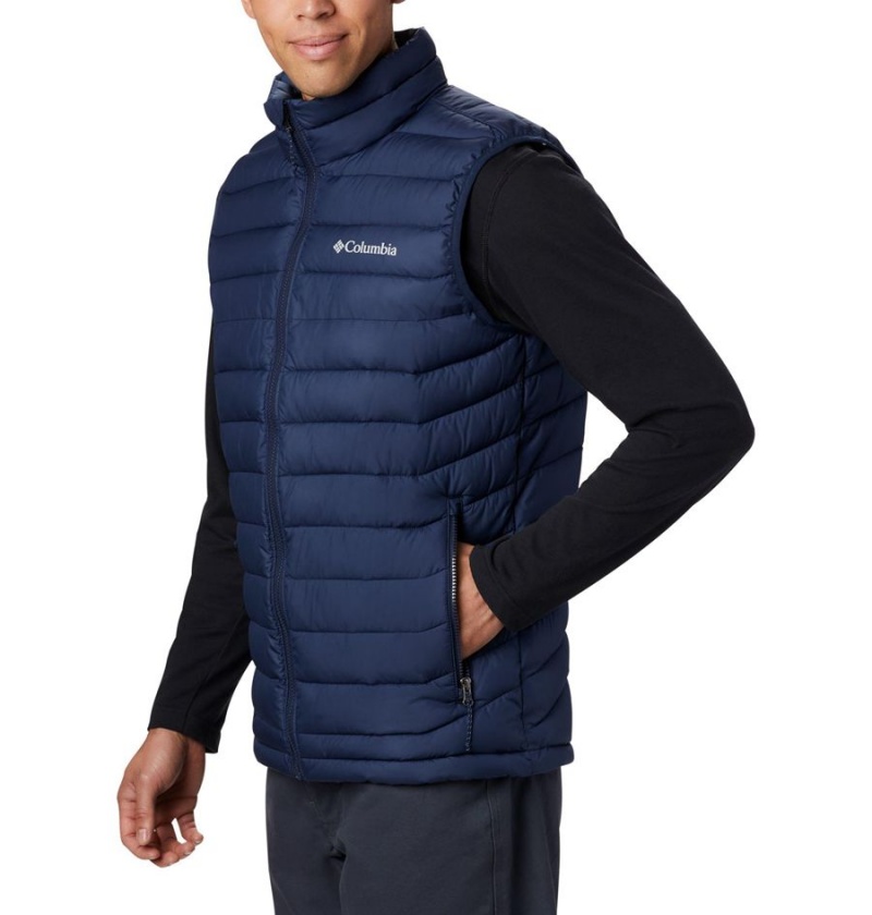 Navy Men's Columbia Powder Lite Vest | 2638-GOFBC