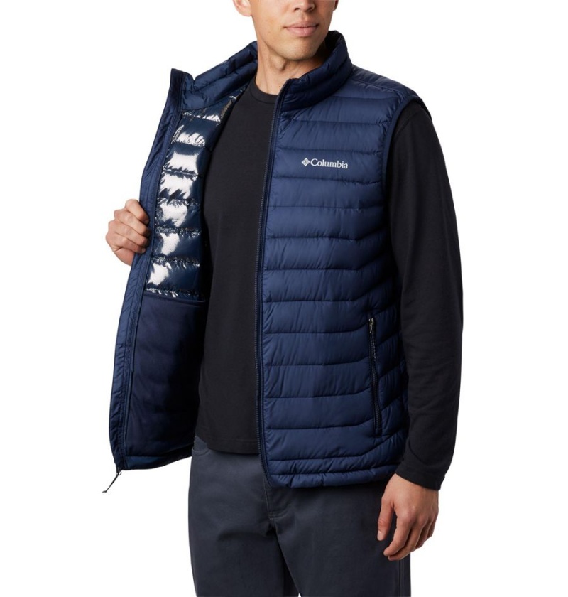 Navy Men's Columbia Powder Lite Vest | 2638-GOFBC