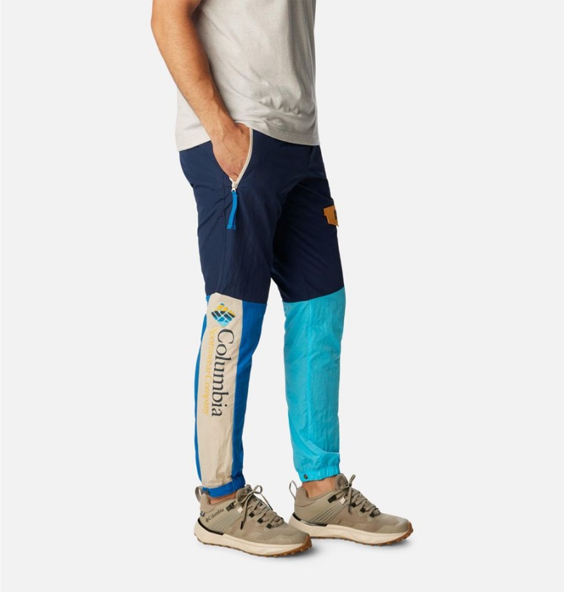 Navy Men's Columbia Riptide Retro Pants | 5960-KWTJH