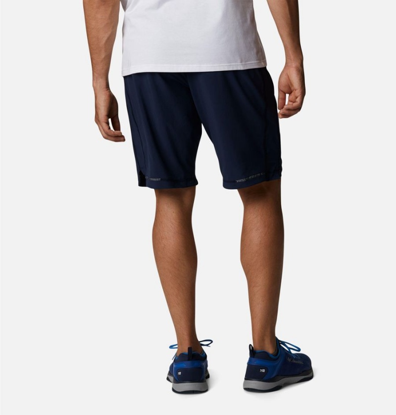 Navy Men's Columbia Stealth Camp Active Shorts | 2570-RGXQU