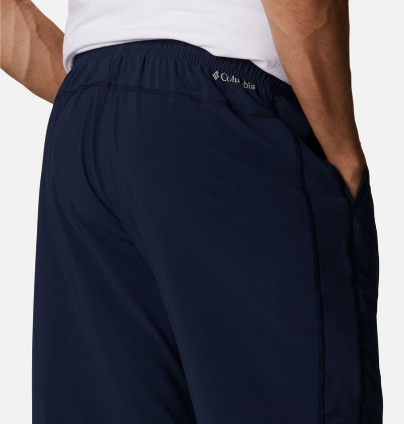 Navy Men's Columbia Stealth Camp Active Shorts | 2570-RGXQU