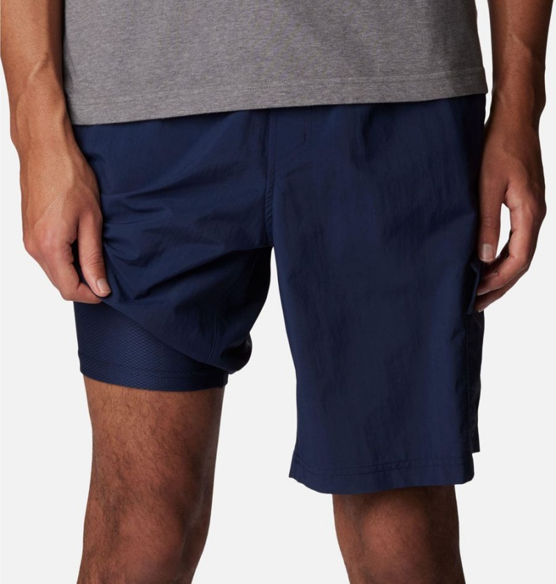 Navy Men's Columbia Summerdry Brief Shorts | 5162-JRZQF