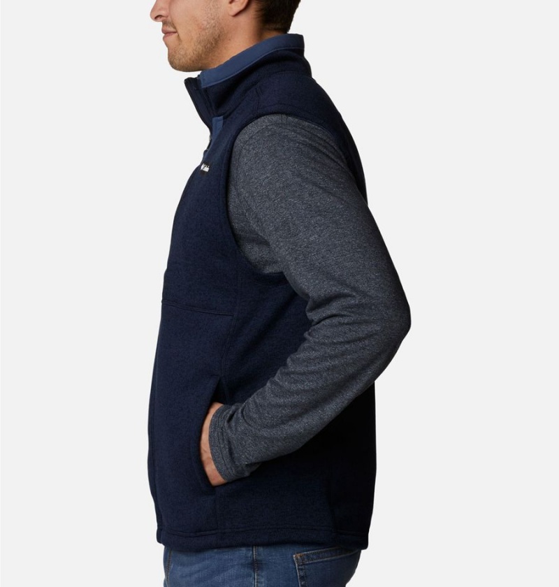 Navy Men's Columbia Sweater Weather Vest | 7206-LBFDI