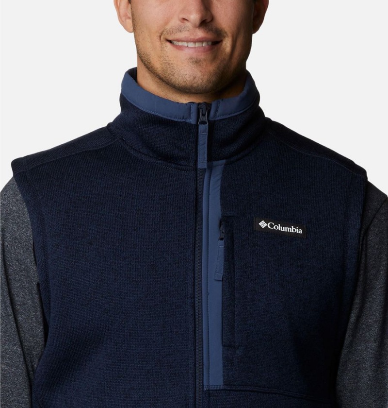 Navy Men's Columbia Sweater Weather Vest | 7206-LBFDI