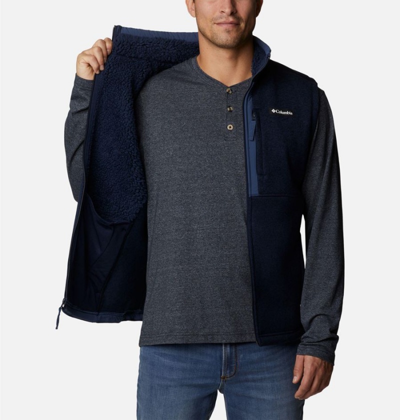 Navy Men's Columbia Sweater Weather Vest | 7206-LBFDI