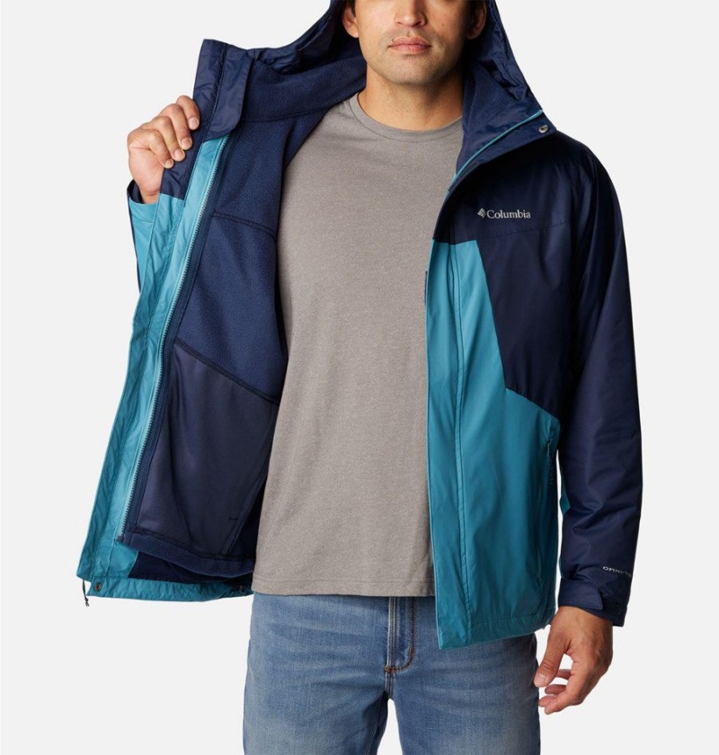 Navy Men's Columbia Tunnel Falls Interchange 3 In 1 Jackets | 9618-FNDOB