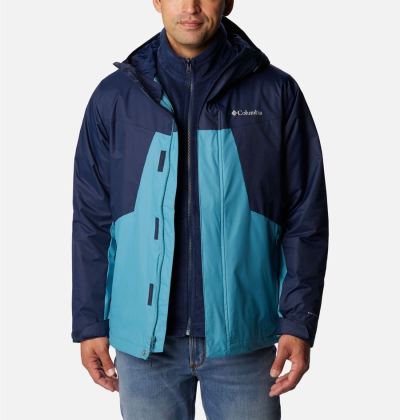 Navy Men's Columbia Tunnel Falls Interchange 3 In 1 Jackets | 9618-FNDOB