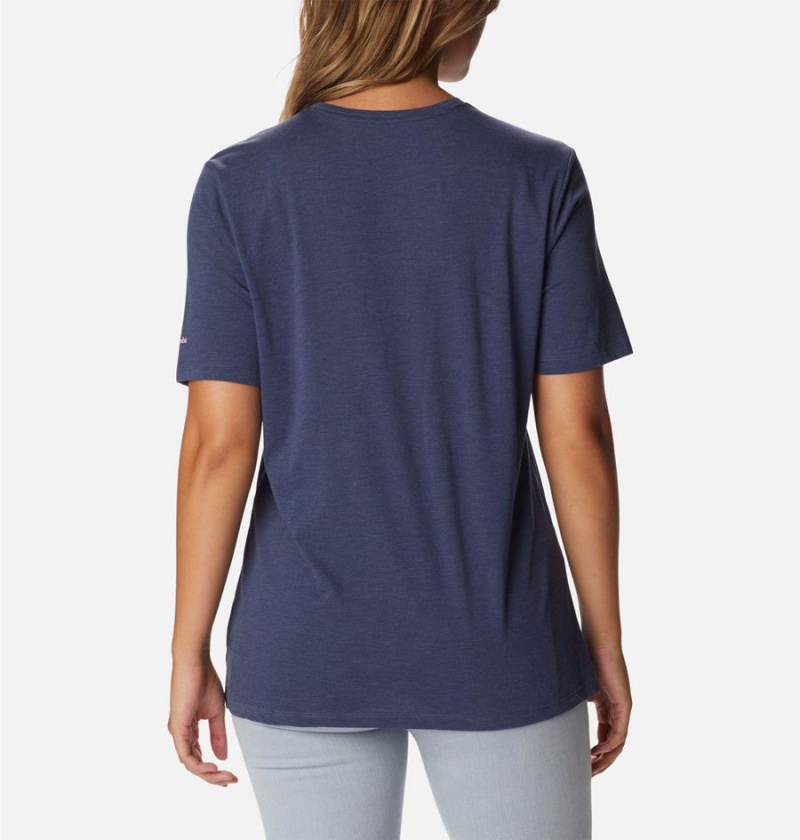 Navy Women's Columbia Bluebird Day Relaxed Crew Neck T-Shirt | 6375-APYMO