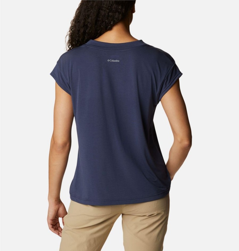 Navy Women's Columbia Boundless Beauty T-Shirt | 7315-KHXYB