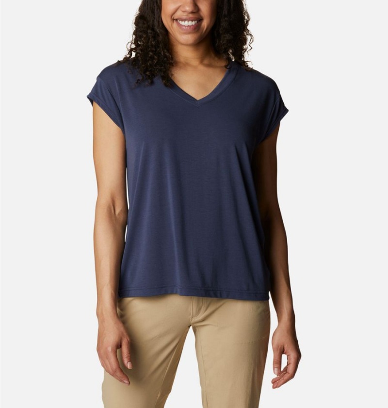 Navy Women\'s Columbia Boundless Beauty T-Shirt | 7315-KHXYB