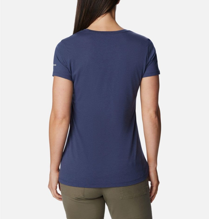 Navy Women's Columbia Daisy Days Graphic T-Shirt | 7238-MCPNL