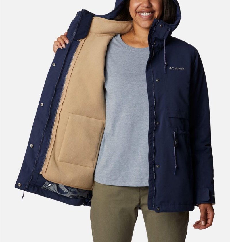 Navy Women's Columbia Drop Ridge Interchange 3 In 1 Jackets | 0865-XWYNR