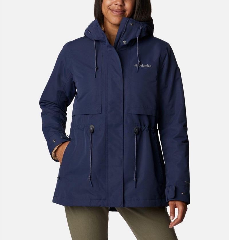 Navy Women\'s Columbia Drop Ridge Interchange 3 In 1 Jackets | 0865-XWYNR