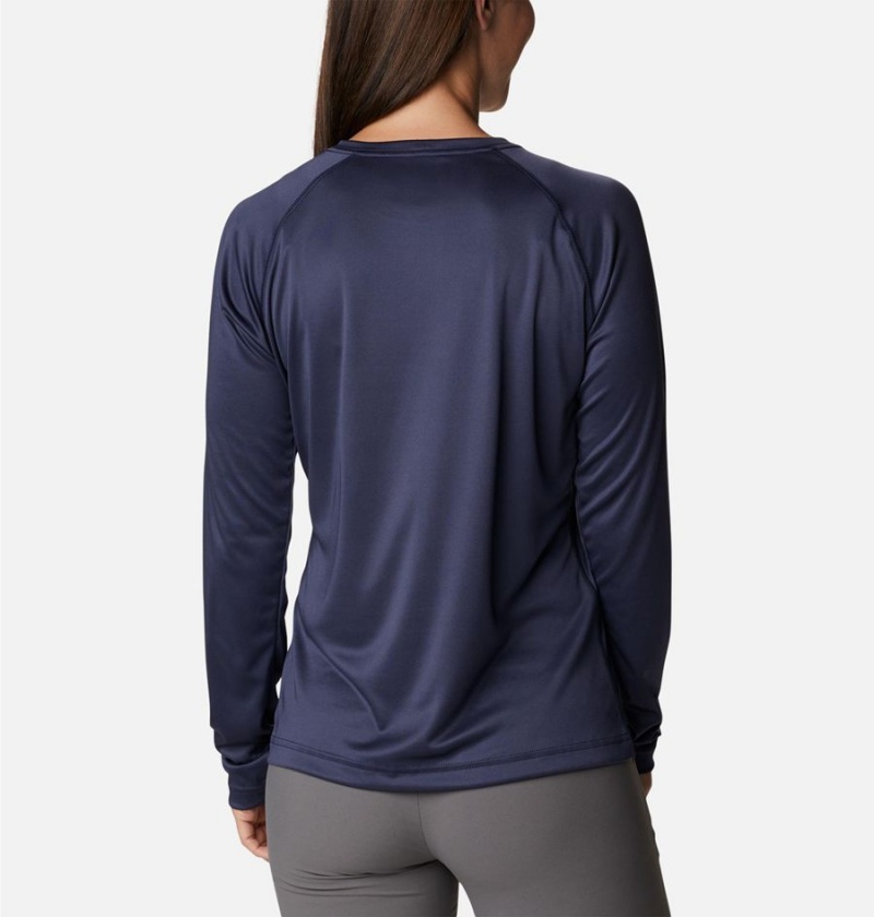 Navy Women's Columbia Fork Stream Long Sleeve T-Shirt | 1047-MEQGF