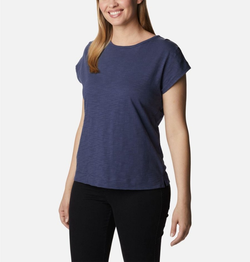 Navy Women's Columbia Point Loma T-Shirt | 3294-HEGAC