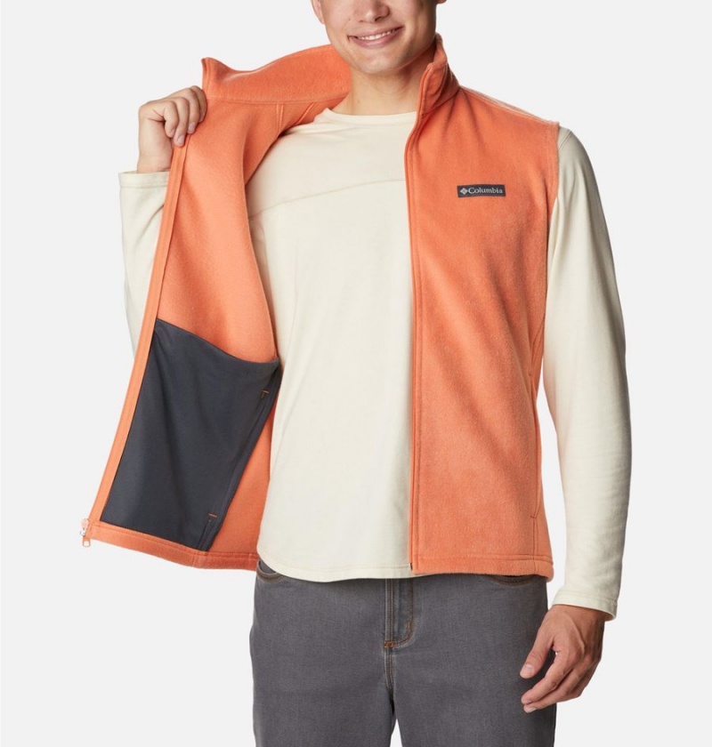 Orange Men's Columbia Steens Mountain Fleece Vest | 8713-SEUHA