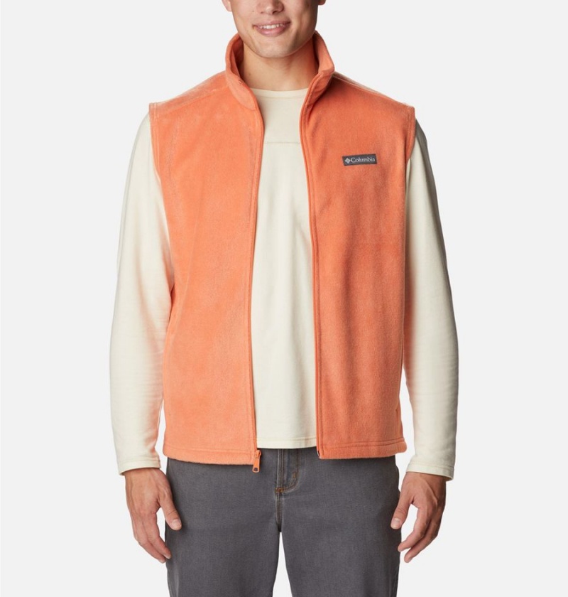 Orange Men's Columbia Steens Mountain Fleece Vest | 8713-SEUHA