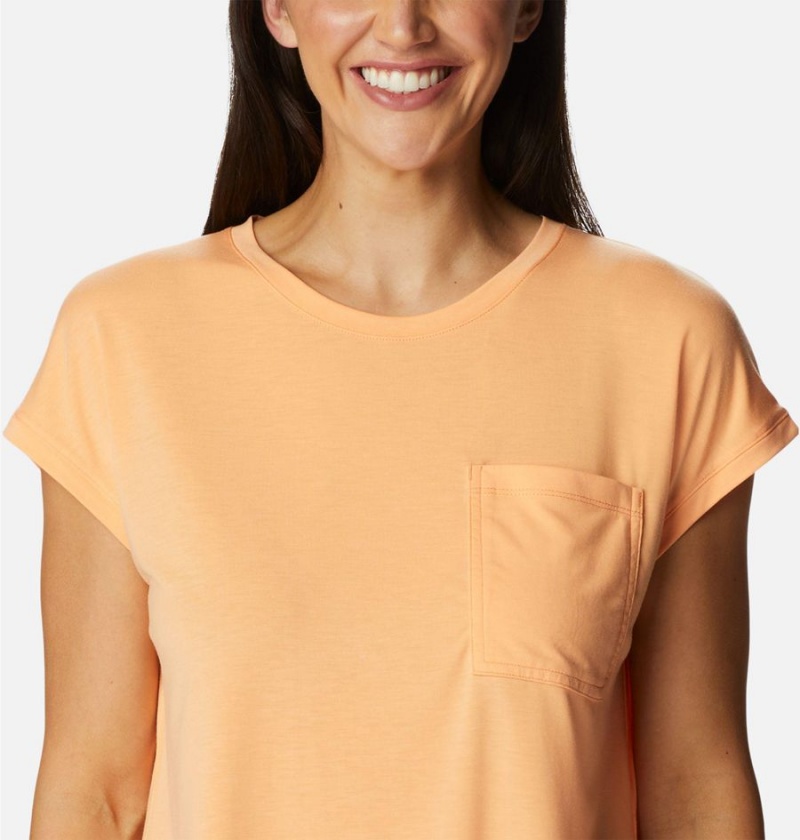 Orange Women's Columbia Boundless Trek T-Shirt | 1946-IDAWR