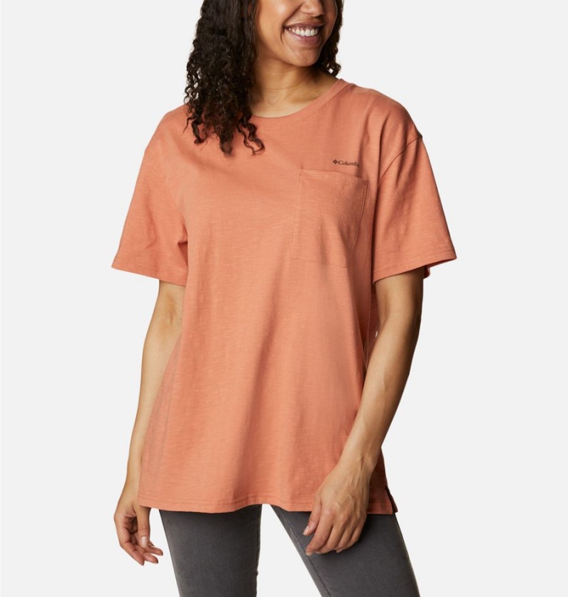 Orange Women's Columbia Break It Down T-Shirt | 6583-XYLPW