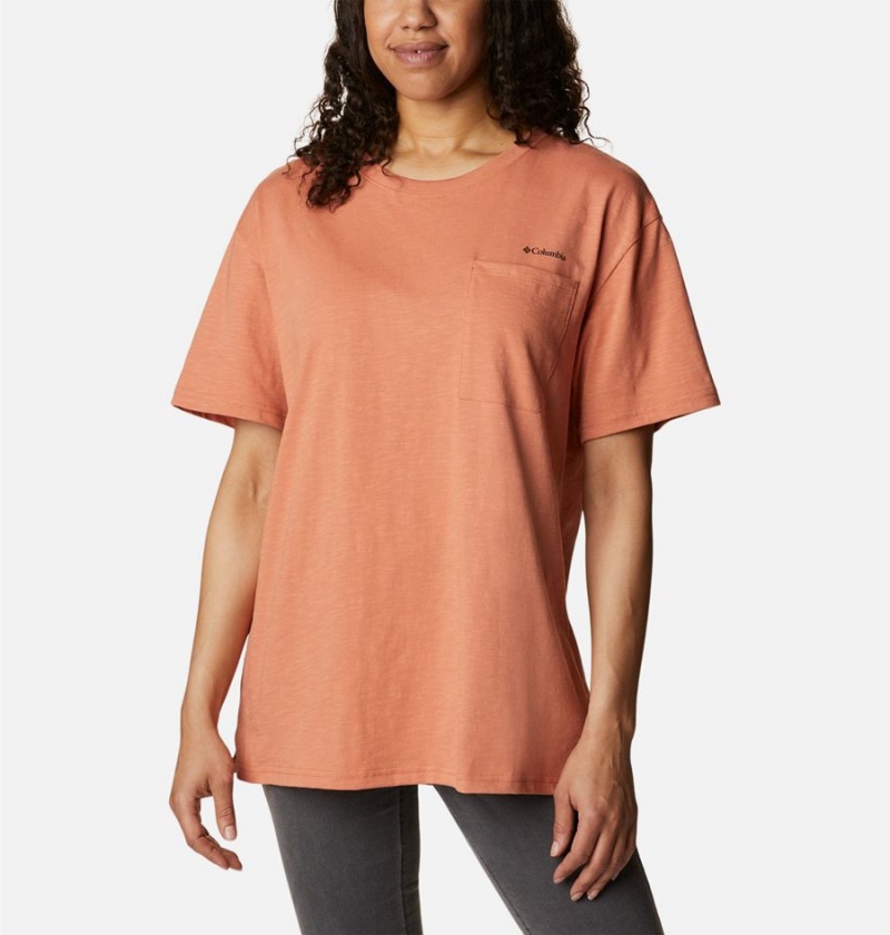 Orange Women\'s Columbia Break It Down T-Shirt | 6583-XYLPW