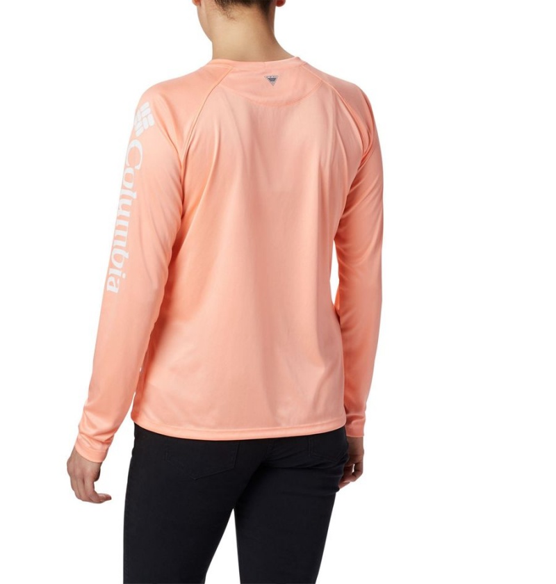 Orange Women's Columbia PFG Tidal II Long Sleeve T-Shirt | 9847-DWNRV