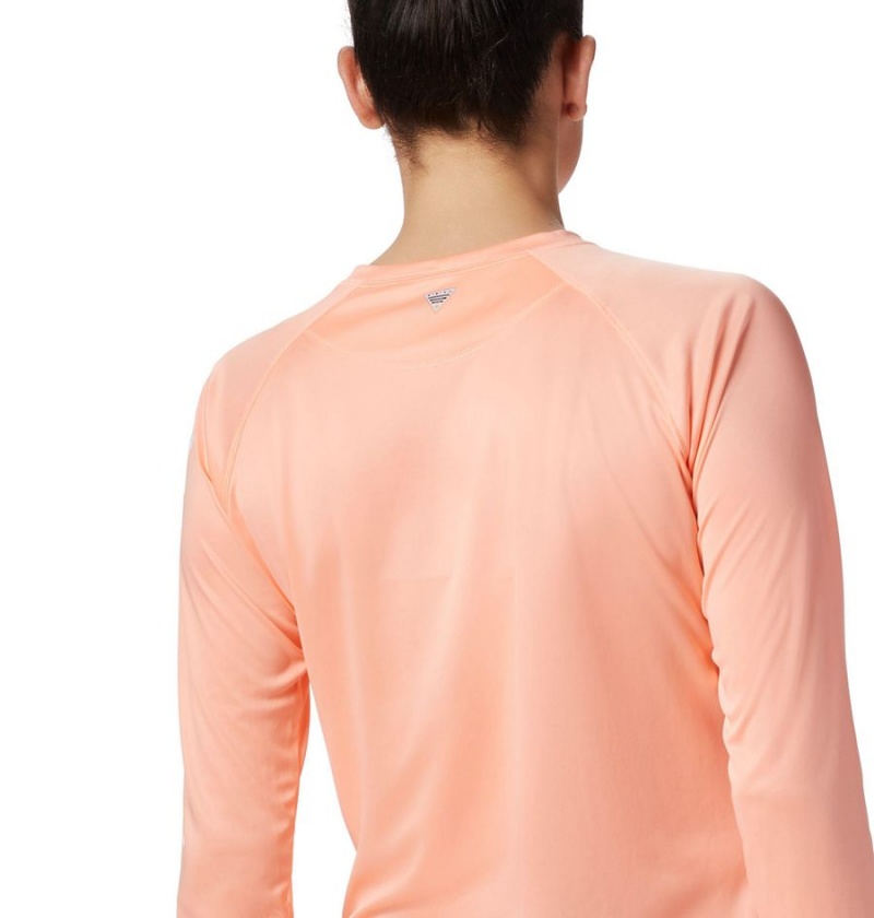 Orange Women's Columbia PFG Tidal II Long Sleeve T-Shirt | 9847-DWNRV