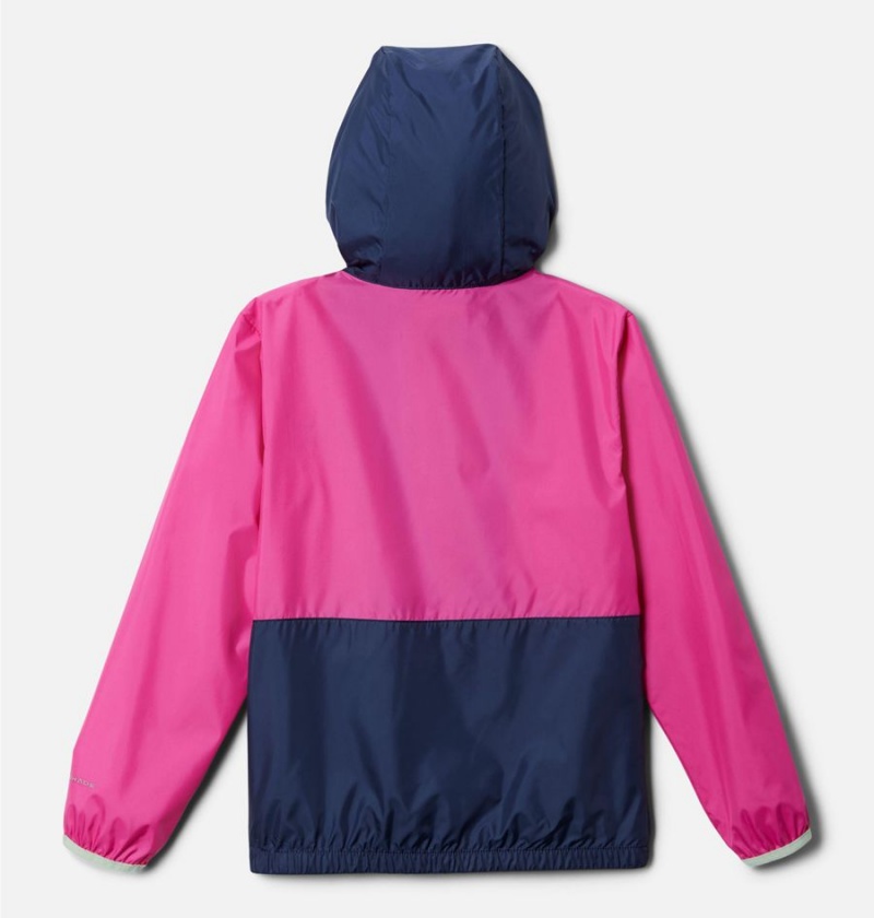 Pink Kids' Columbia Back Bowl Hooded Windbreaker Jacket | 3821-QBXZT