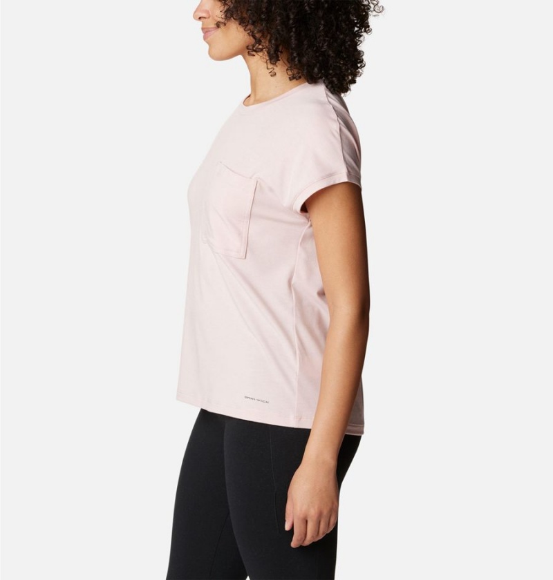 Pink Women's Columbia Boundless Trek T-Shirt | 5237-RBFET