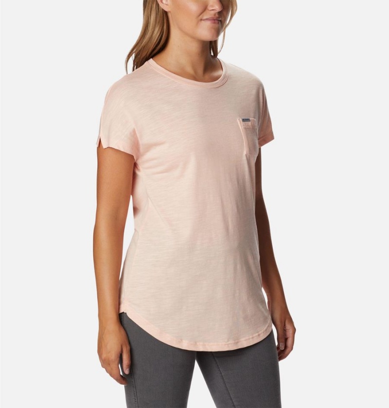 Pink Women's Columbia Cades Cape T-Shirt | 7392-CWTOF