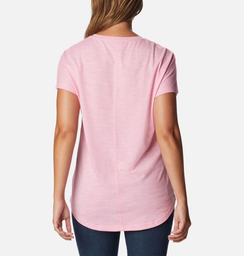 Pink Women's Columbia Cades Cape T-Shirt | 0824-ZIMPL