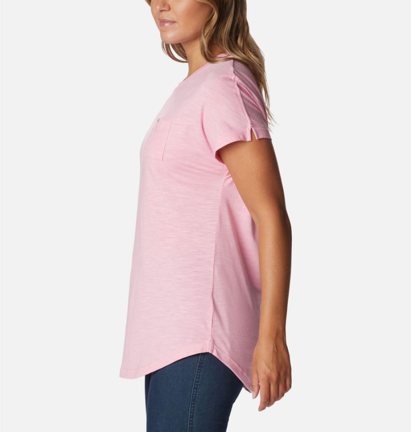 Pink Women's Columbia Cades Cape T-Shirt | 0824-ZIMPL