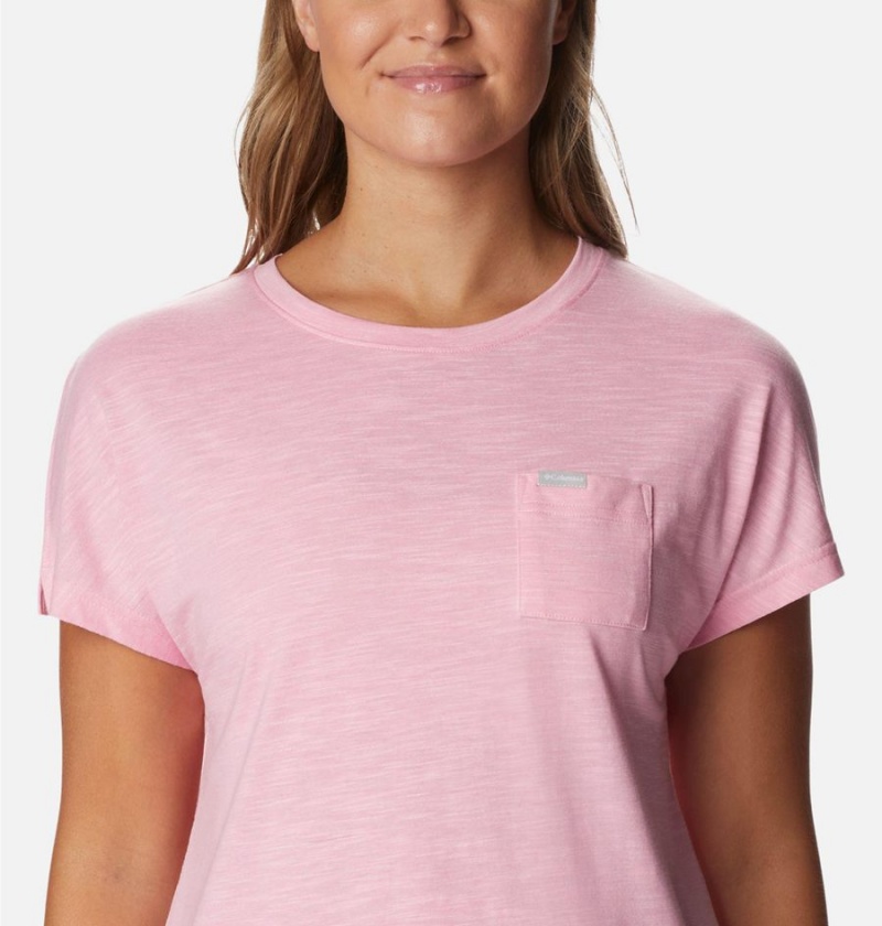 Pink Women's Columbia Cades Cape T-Shirt | 0824-ZIMPL