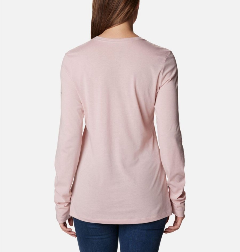 Pink Women's Columbia Hidden Haven Long Sleeve T-Shirt | 1629-XCZNE