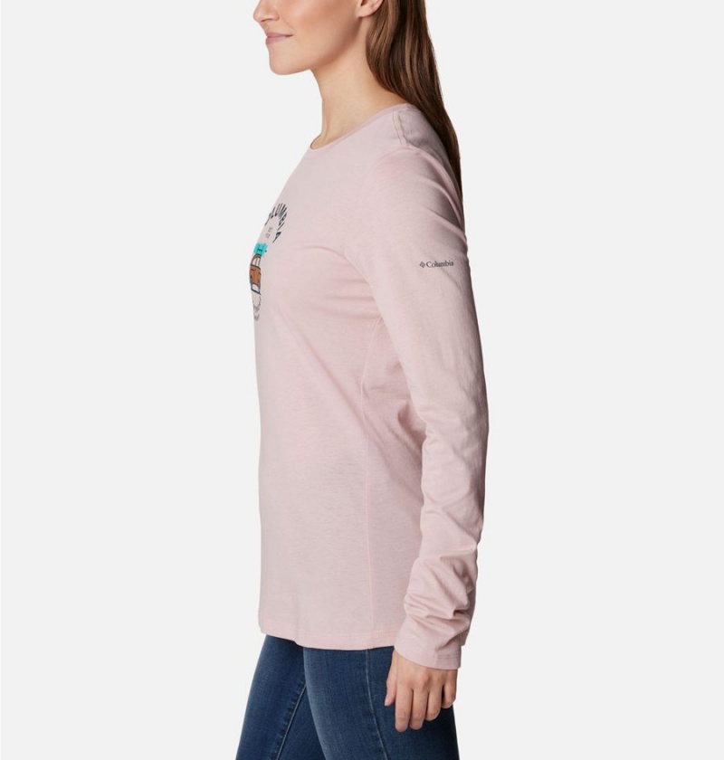 Pink Women's Columbia Hidden Haven Long Sleeve T-Shirt | 1629-XCZNE